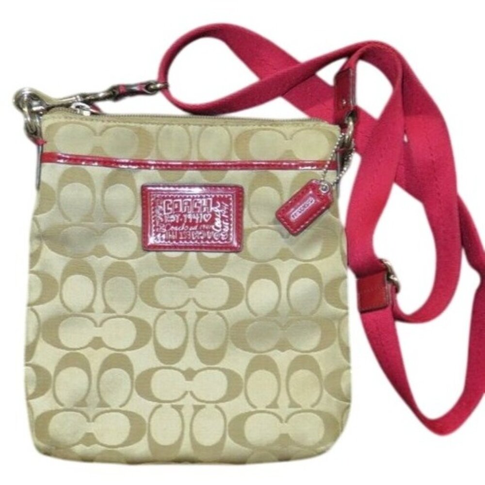 Coach Poppy Signature Jacquard Swing Pack Crossbody Handbag